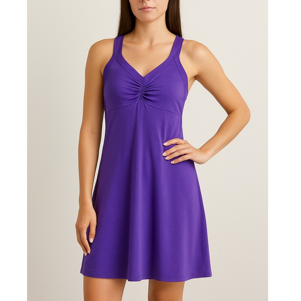 Prana Dress Purple Racerback Recycled Polyester Blend Casual Dress XS